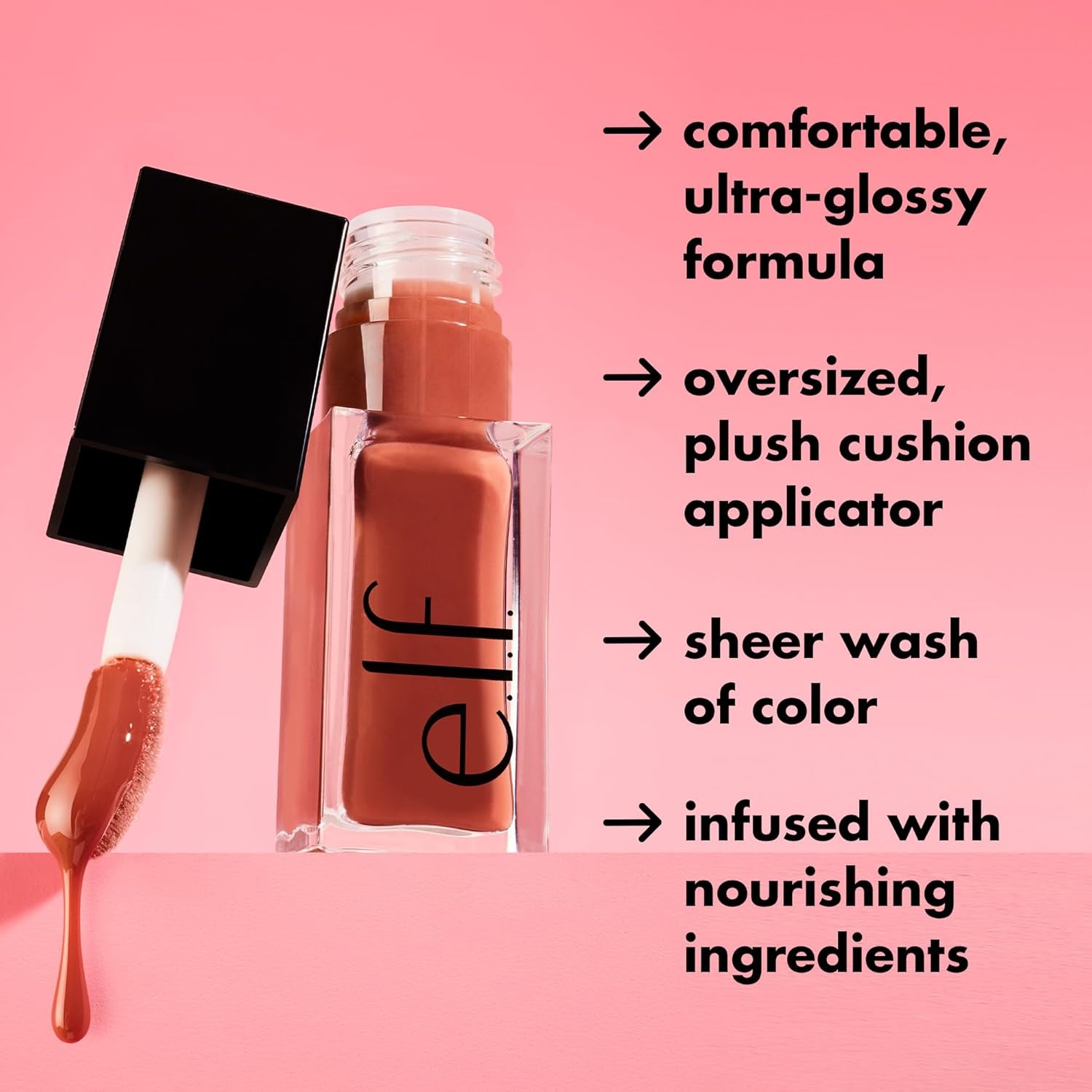 Glow Reviver Lip Oil, Nourishing Tinted Lip Oil for a High-Shine Finish, Infused with Jojoba Oil, Vegan & Cruelty-Free, Coral Fixation