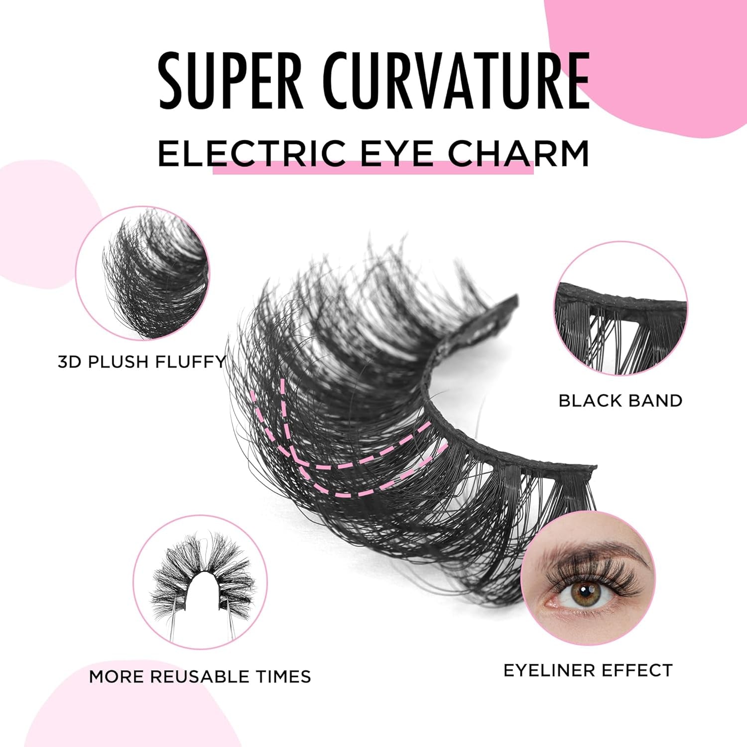 Russian Lashes - Fake Eyelashes, Faux Mink, Synthetic, Pair, Black