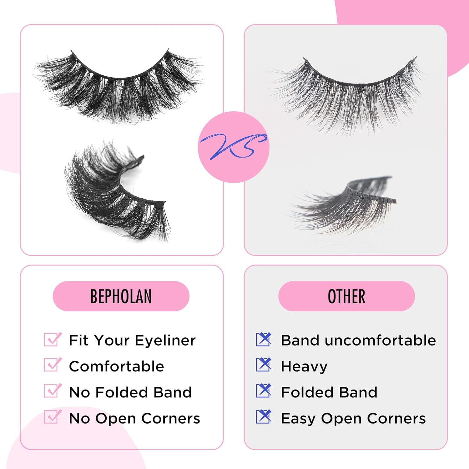 Russian Lashes - Fake Eyelashes, Faux Mink, Synthetic, Pair, Black